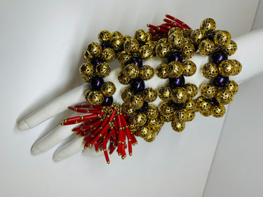 Julie Rubaro Purple and Red Wrap Bracelet Devil's Details